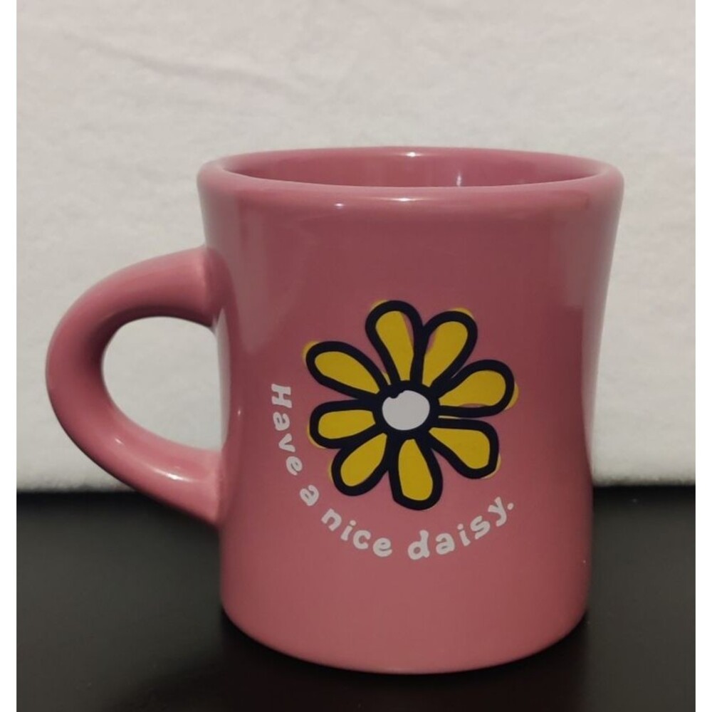 Life Is Good, Pink Mug With a Daisy "Have A Nice Daisy" Coffee Cup NEW